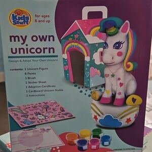 Kids Stuff new My Own Unicorn craft kit with adoption certificate